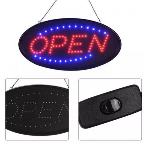 Panneau d'affichage enseigne publicitaire  lumineux " OPEN " pour magasin, café, bar, pub – Image 3