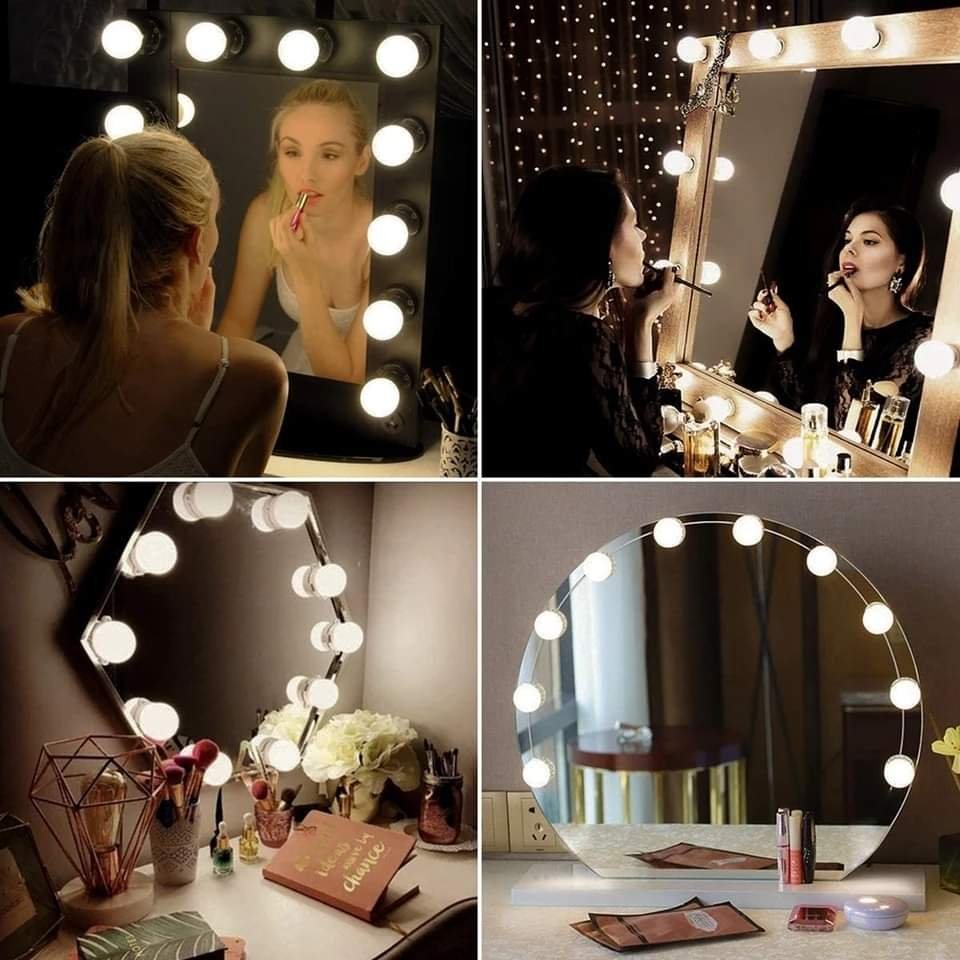 Lampe de miroir à LED pour éclairage de coiffeuse, lampe Hollywood