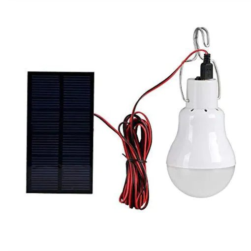 Lampe d'urgence solaire portative en LED avec panneau solaire, blanc